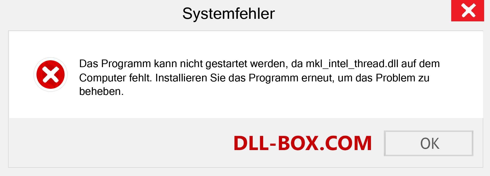 mkl_intel_thread.dll-Datei fehlt?. Download für Windows 7, 8, 10 - Fix mkl_intel_thread dll Missing Error unter Windows, Fotos, Bildern