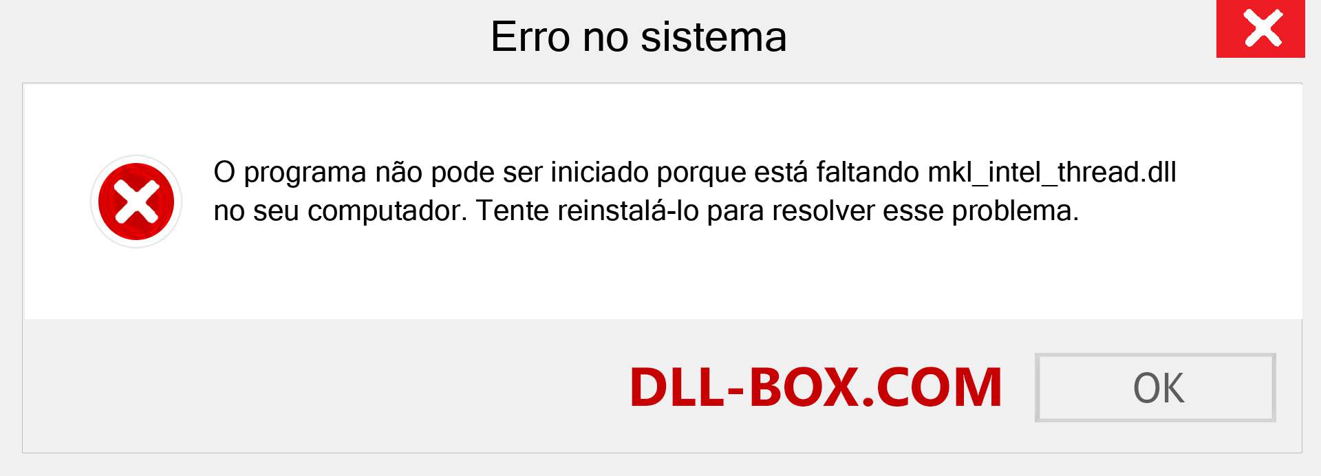 Arquivo mkl_intel_thread.dll ausente ?. Download para Windows 7, 8, 10 - Correção de erro ausente mkl_intel_thread dll no Windows, fotos, imagens